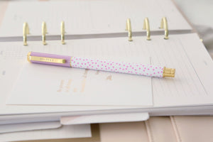 Premium Roller Pen, Lilac Polka (OUTLET) - Chapters