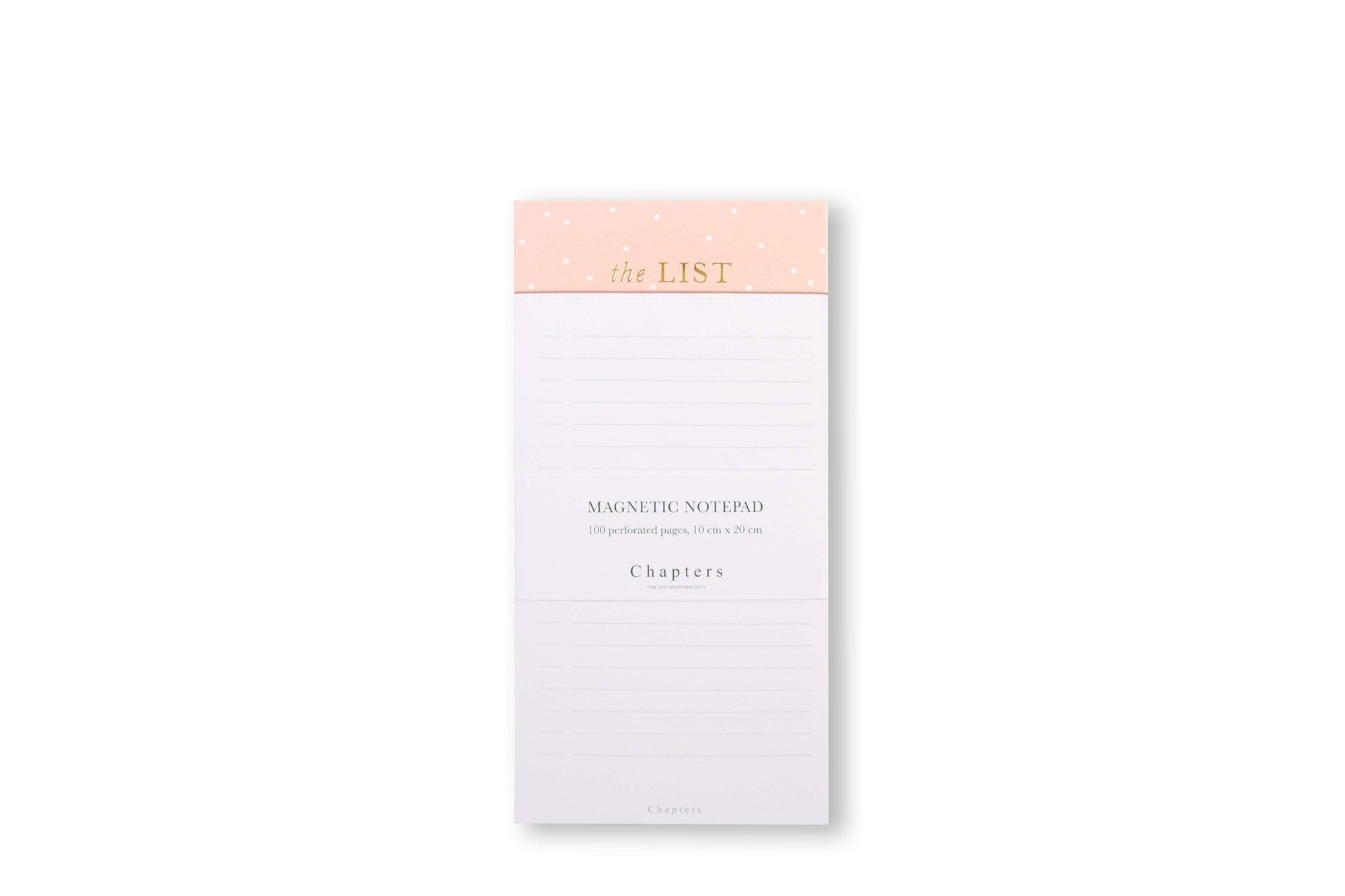 Magnetic Notepad, Coral with Dots - Chapters