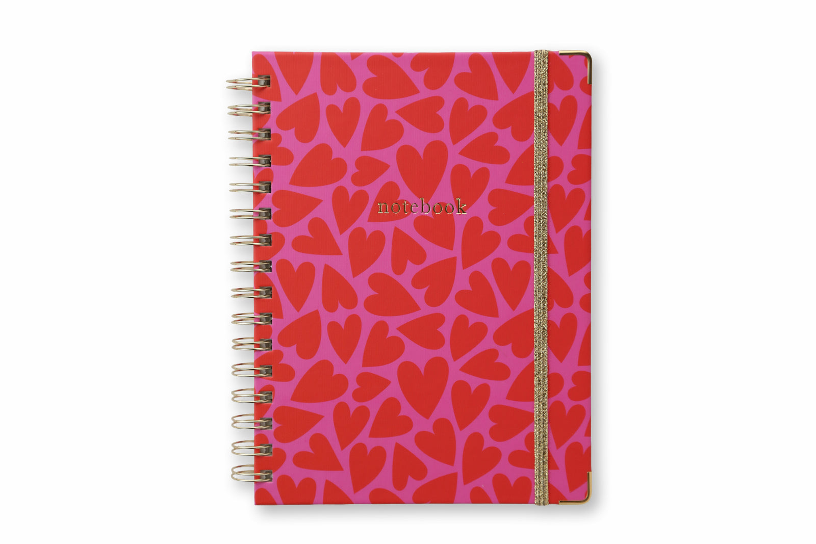 Spiralli Notebook, Pink & Red Hearts
