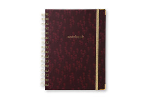 Spiralli Notebook, Merlot Flowers