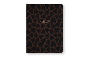 Canvas Notebook, Black & Brown Hearts - Chapters