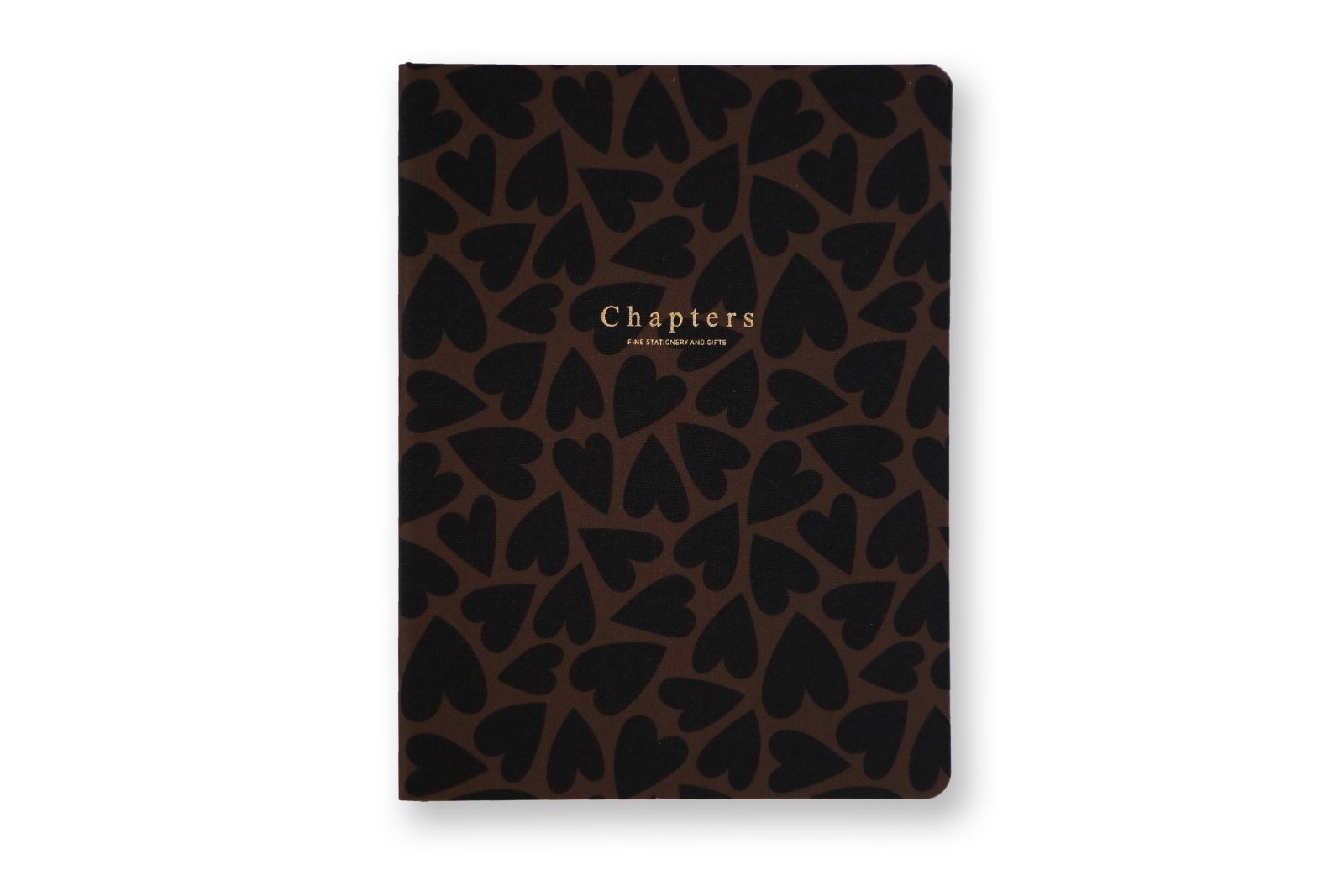 Canvas Notebook, Black & Brown Hearts (OUTLET) - Chapters
