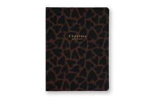 Canvas Notebook, Black & Brown Hearts (OUTLET) - Chapters