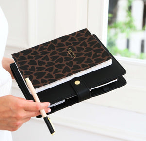 Canvas Notebook, Black & Brown Hearts (OUTLET) - Chapters