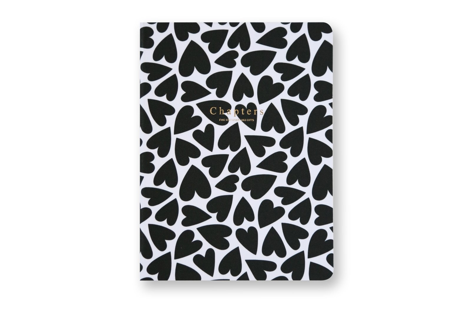 Canvas Notebook, Black & White Hearts - Chapters