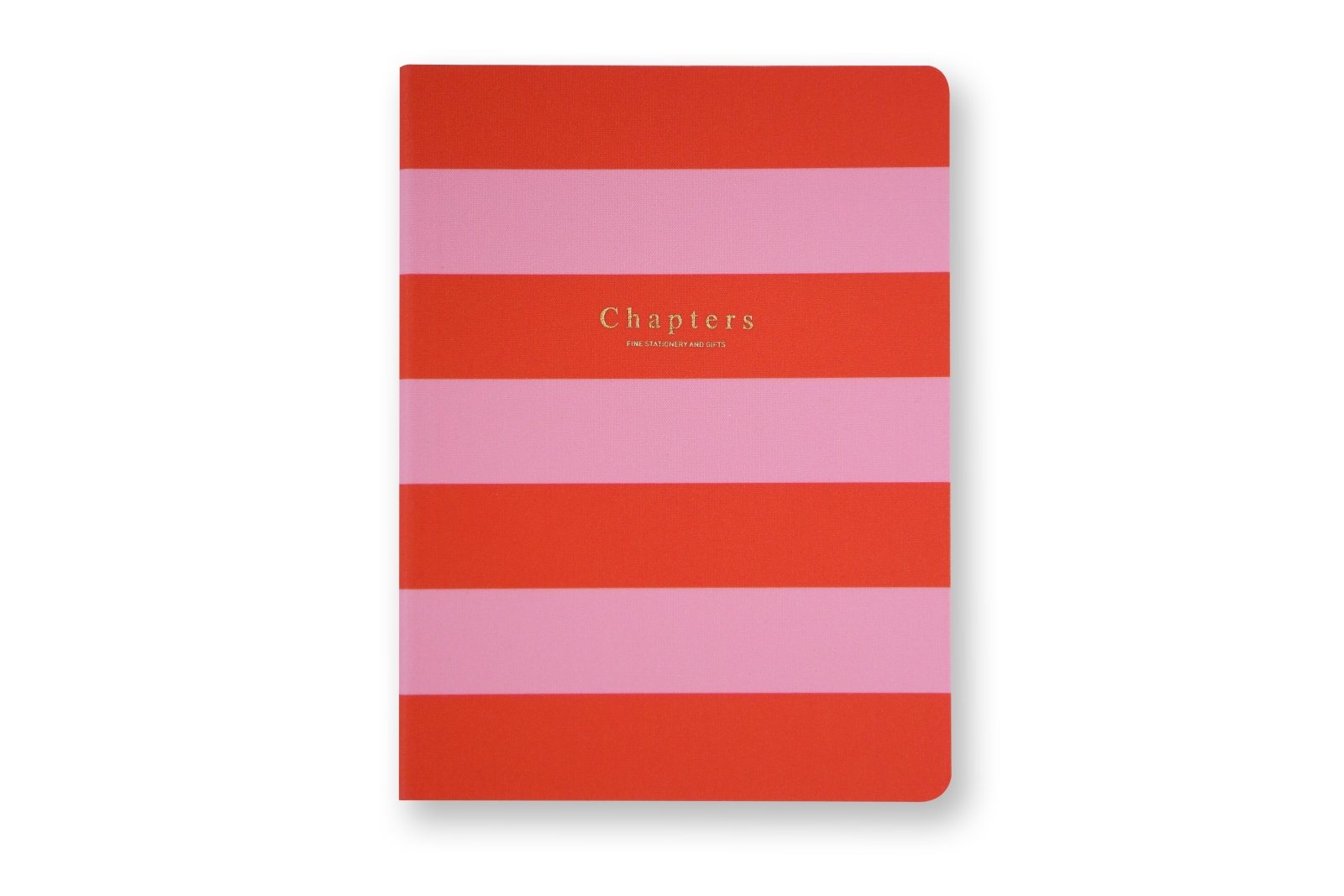 Canvas Notebook, Pink & Orange Stripes - Chapters