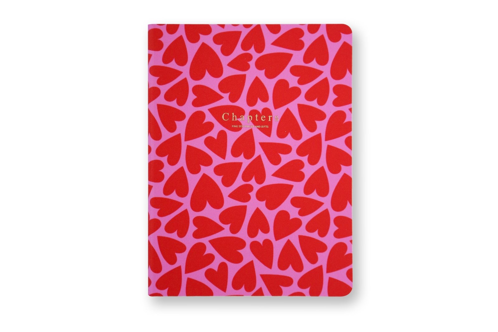 Canvas Notebook, Pink & Red Hearts - Chapters