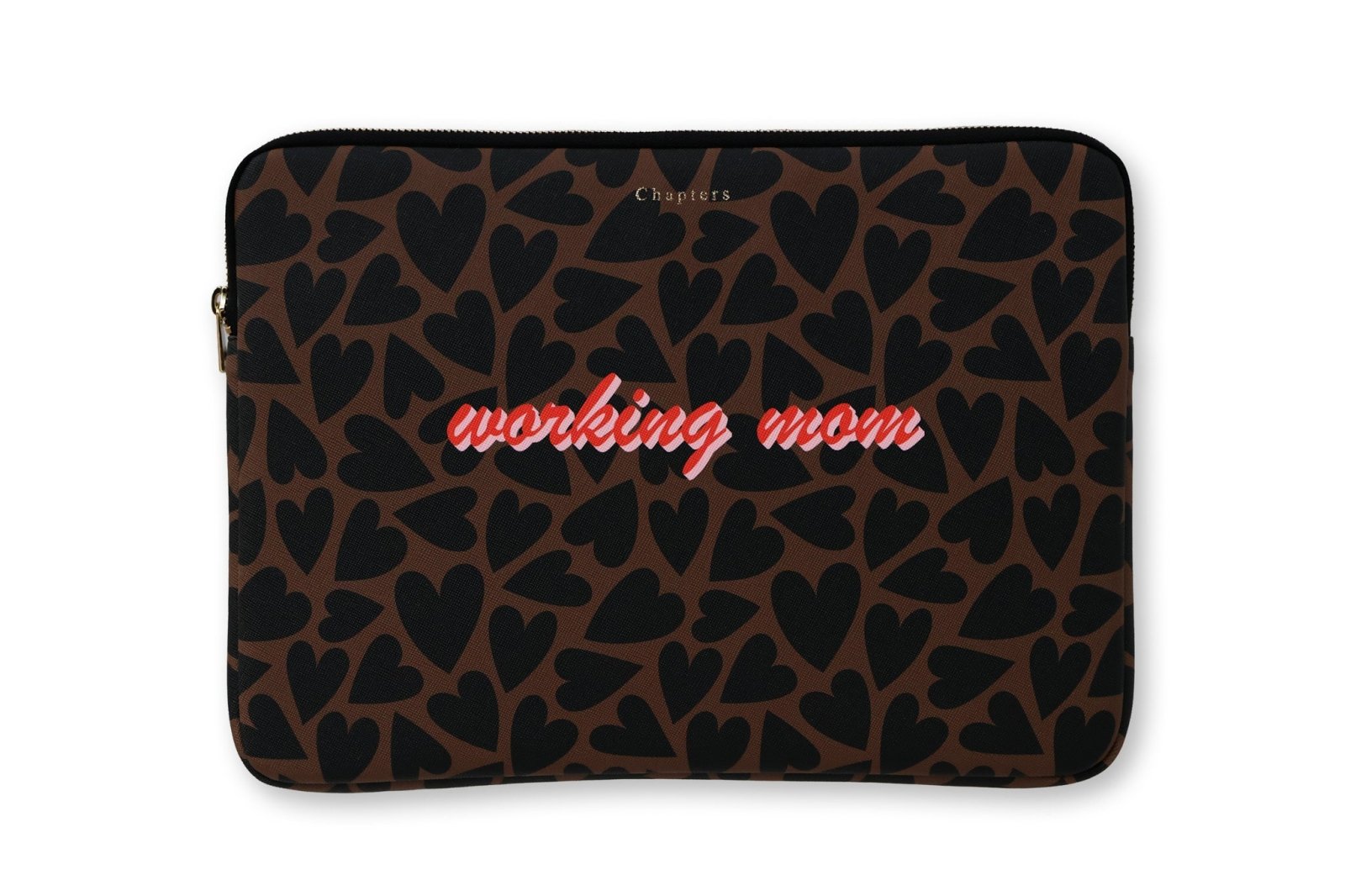 Laptop Kılıfı, Black & Brown Hearts - Working Mom - Chapters