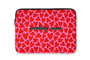 Laptop Kılıfı, Pink & Red Hearts - Working Mom - Chapters