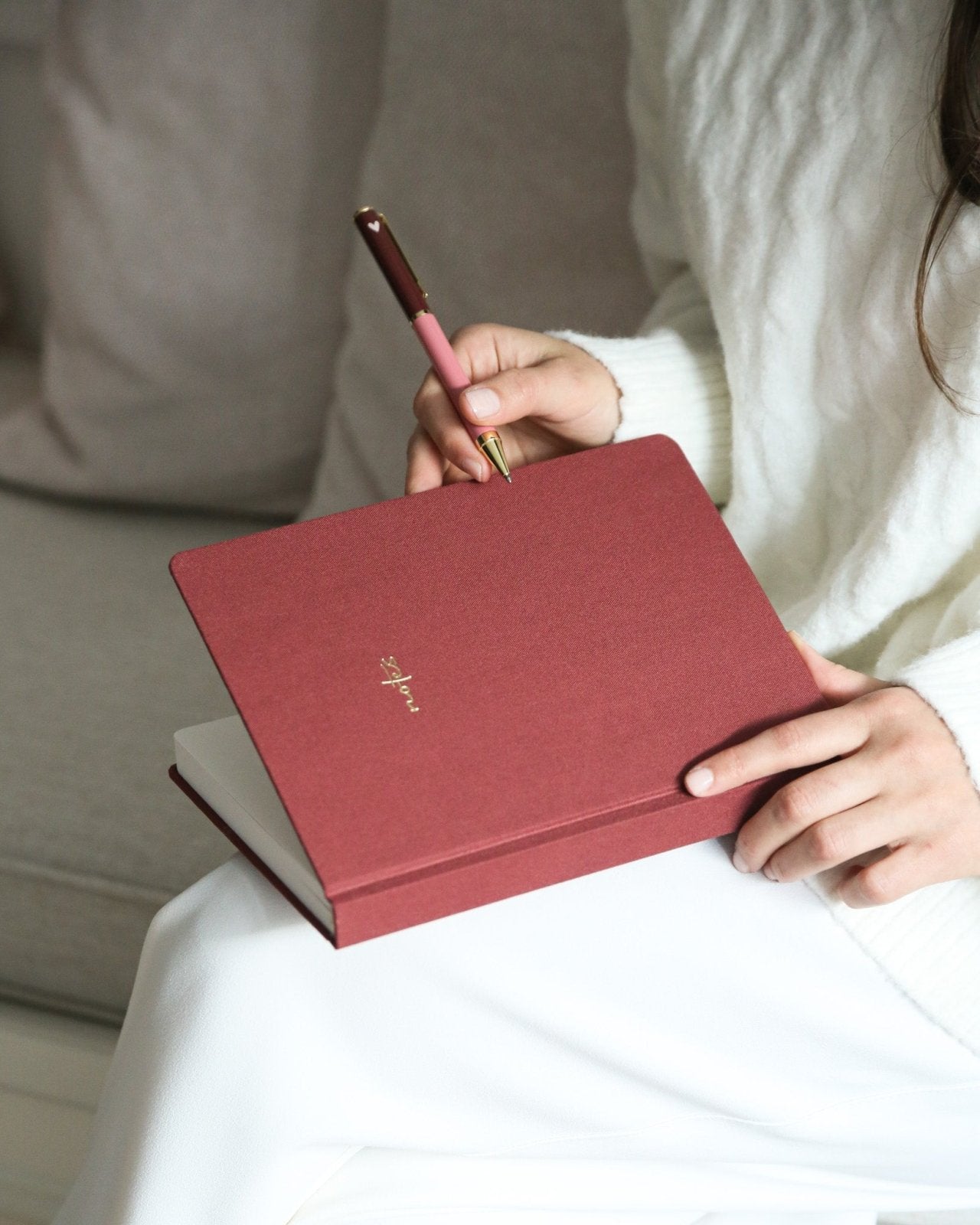 Linen Notebook, Berry - Chapters