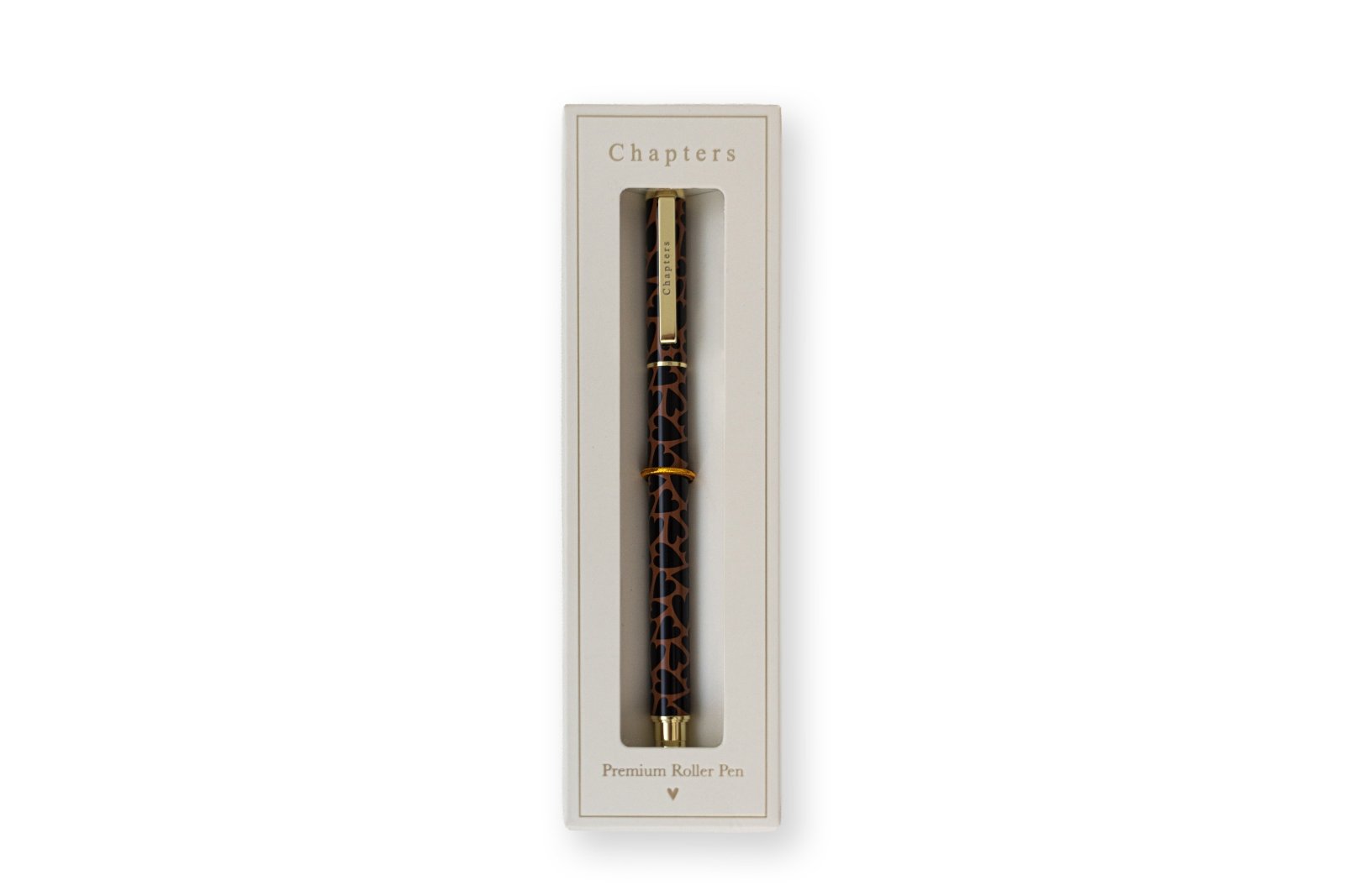 Premium Roller Pen, Black & Brown Hearts - Chapters