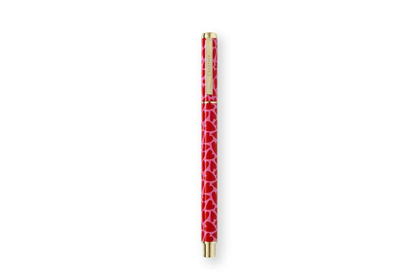Premium Roller Pen, Pink & Red Hearts