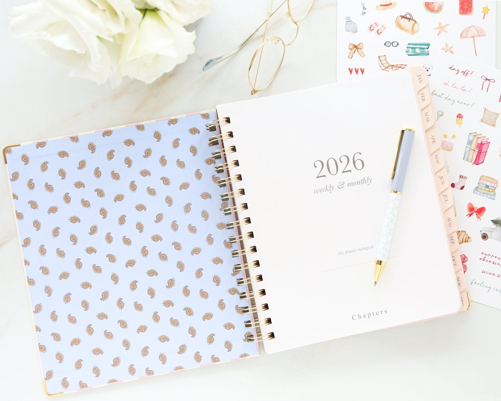 Spiralli Haftalık Planlayıcı, Marshmallow - Chapters