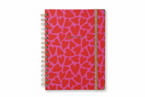 Spiralli Notebook, Pink & Red Hearts - Chapters