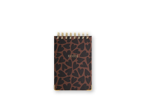 Spiralli Notepad, Black&Brown Hearts - Chapters